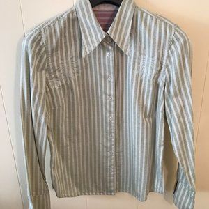 Robert Graham striped cotton blouse